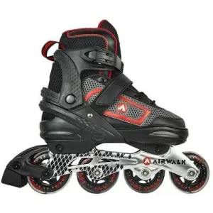 Open Box - Airwalk Adults Men Women Adjustable Inline Skates ABEC-7 Bearing, Red, 8-9.5