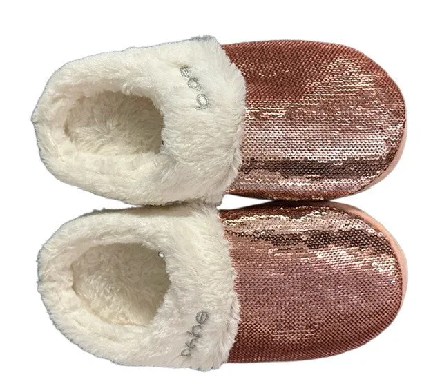 PINK SEQUIN BEBE SLIPPERS (4/5)