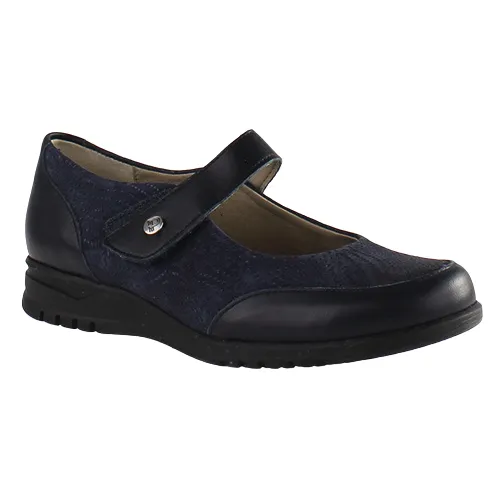 Pitillos Ladies Cross Strap Shoes - 2823 - Navy