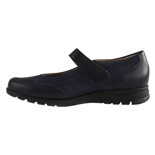 Pitillos Ladies Cross Strap Shoes - 2823 - Navy