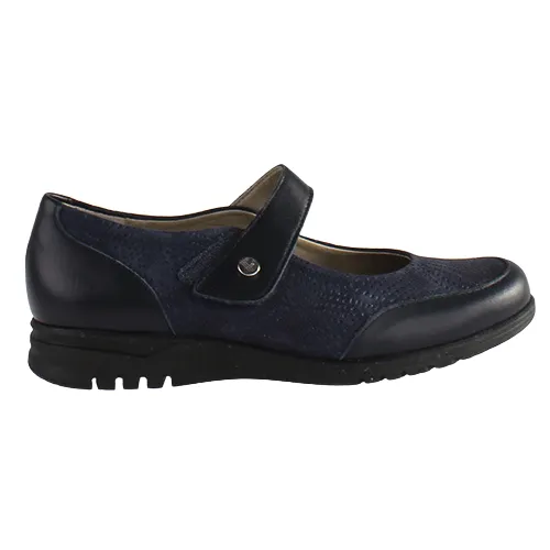 Pitillos Ladies Cross Strap Shoes - 2823 - Navy