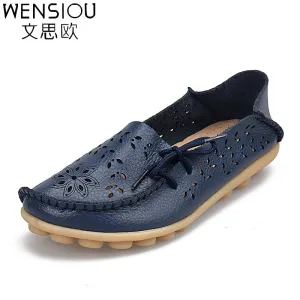 Plus sizes women flat shoes spring woman casual loafers shoes hollow out female footwear candy color shoe flats Hot sale DGT679