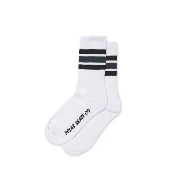 Polar Skate Co Stripe Socks - White / Black / Grey