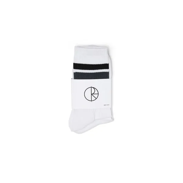 Polar Skate Co Stripe Socks - White / Black / Grey