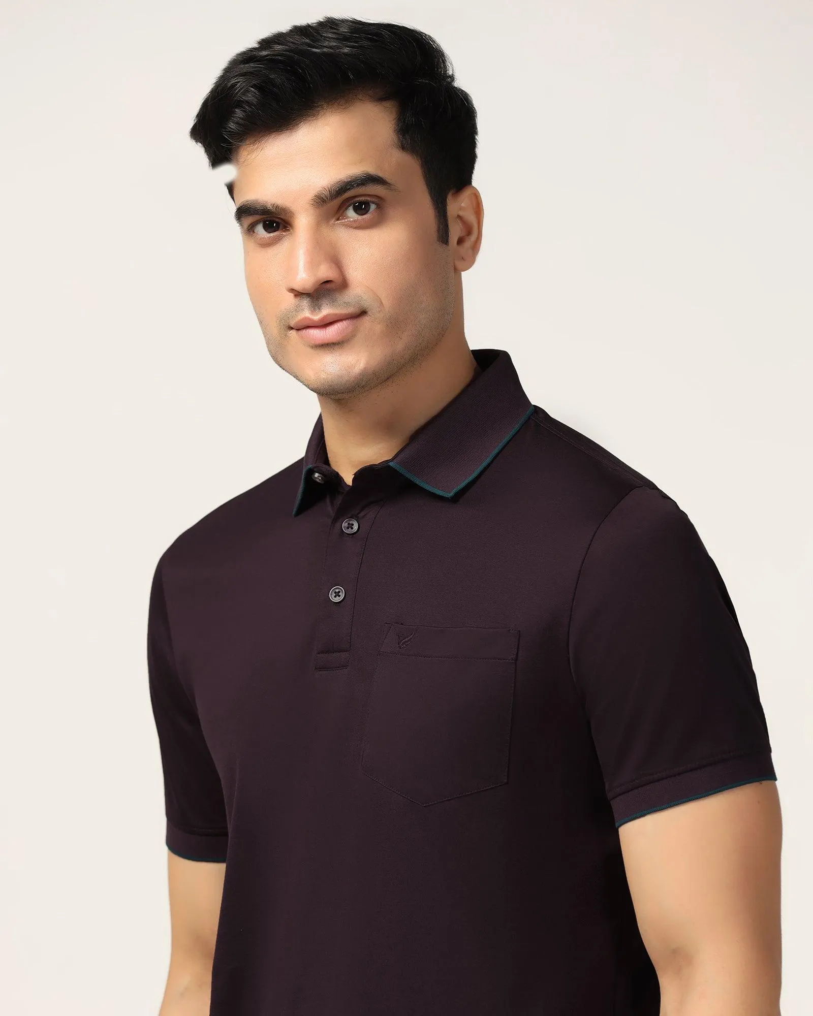 Polo Wine Solid T-Shirt - Ether