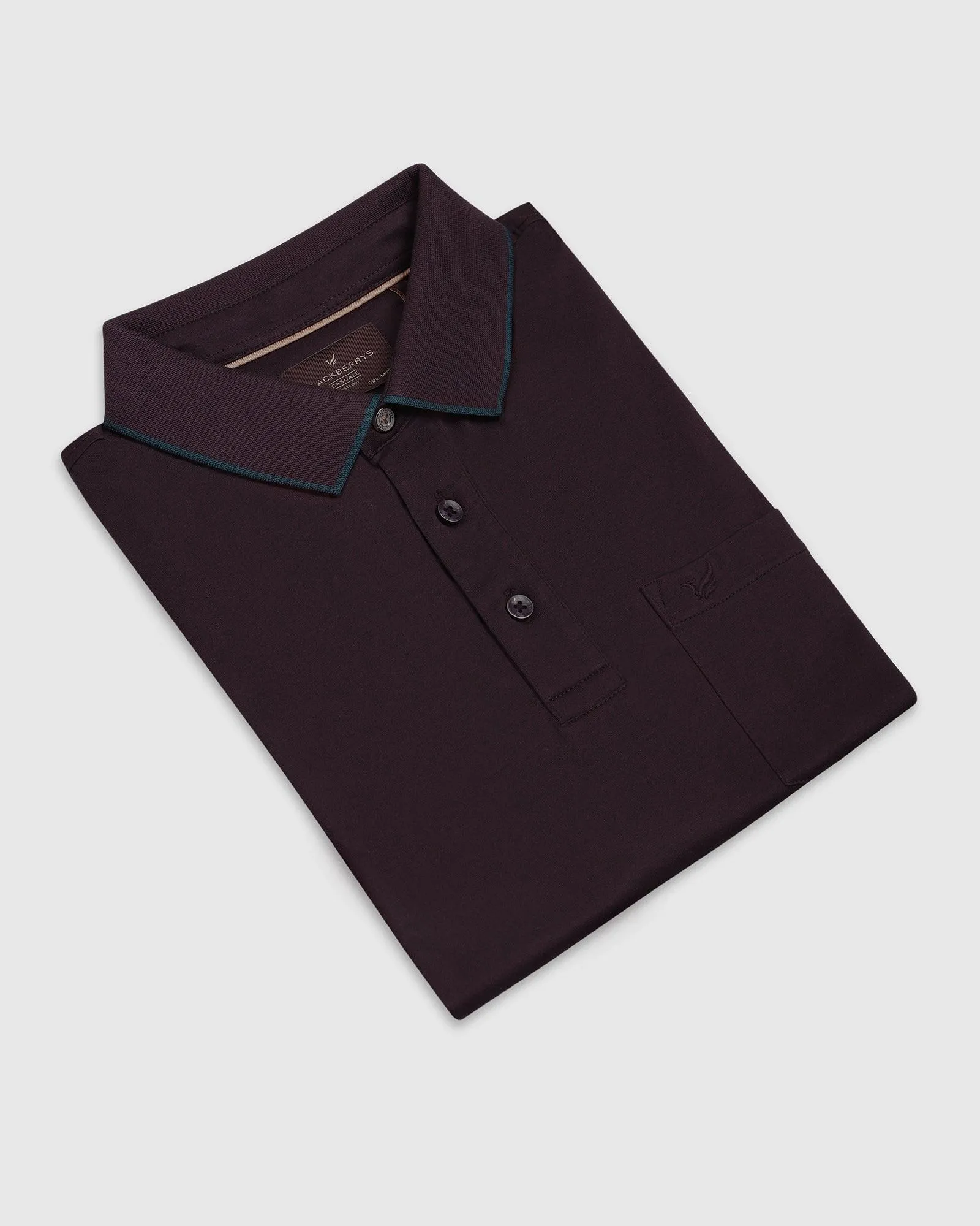 Polo Wine Solid T-Shirt - Ether