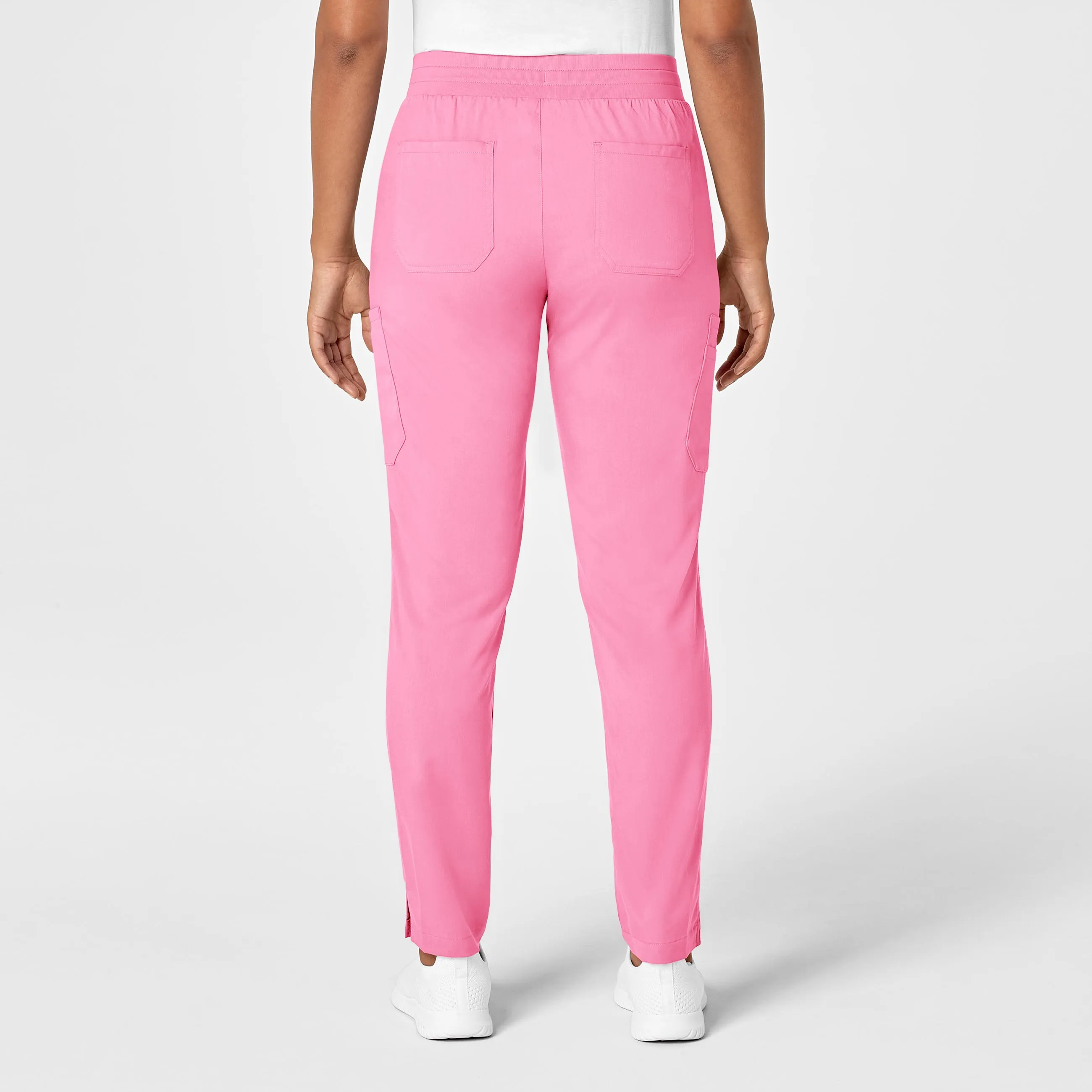 PRO Women's Slim Leg Cargo Scrub Pant - Pink Blossom