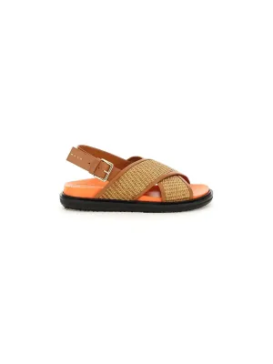 Raffia Leather Sandals