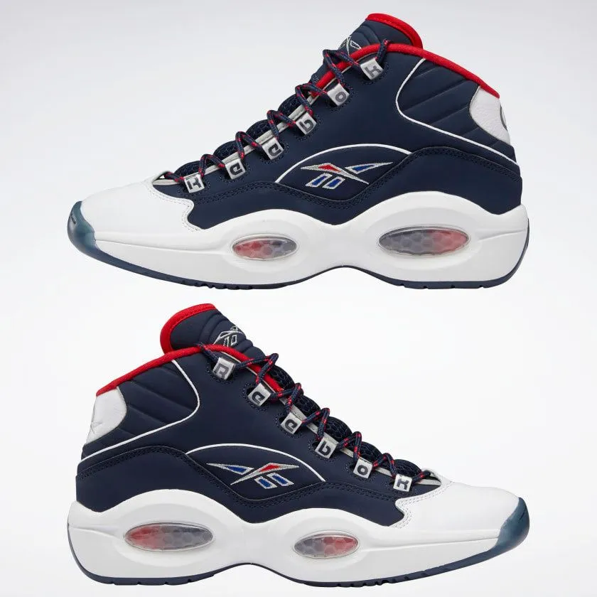 Reebok Men's Question Mid Basketball Shoes - Vector Navy / Ftwr White / Vector Red