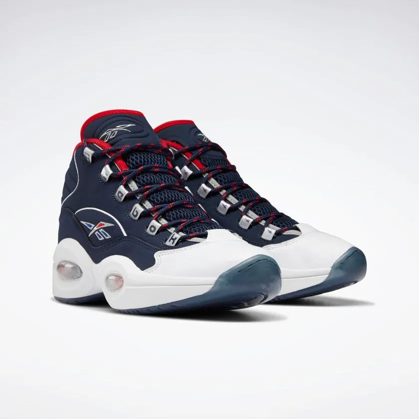 Reebok Men's Question Mid Basketball Shoes - Vector Navy / Ftwr White / Vector Red