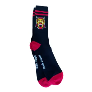 RELIEF DANTE SOCKS LARGE MENS 8-13 BLACK/RED