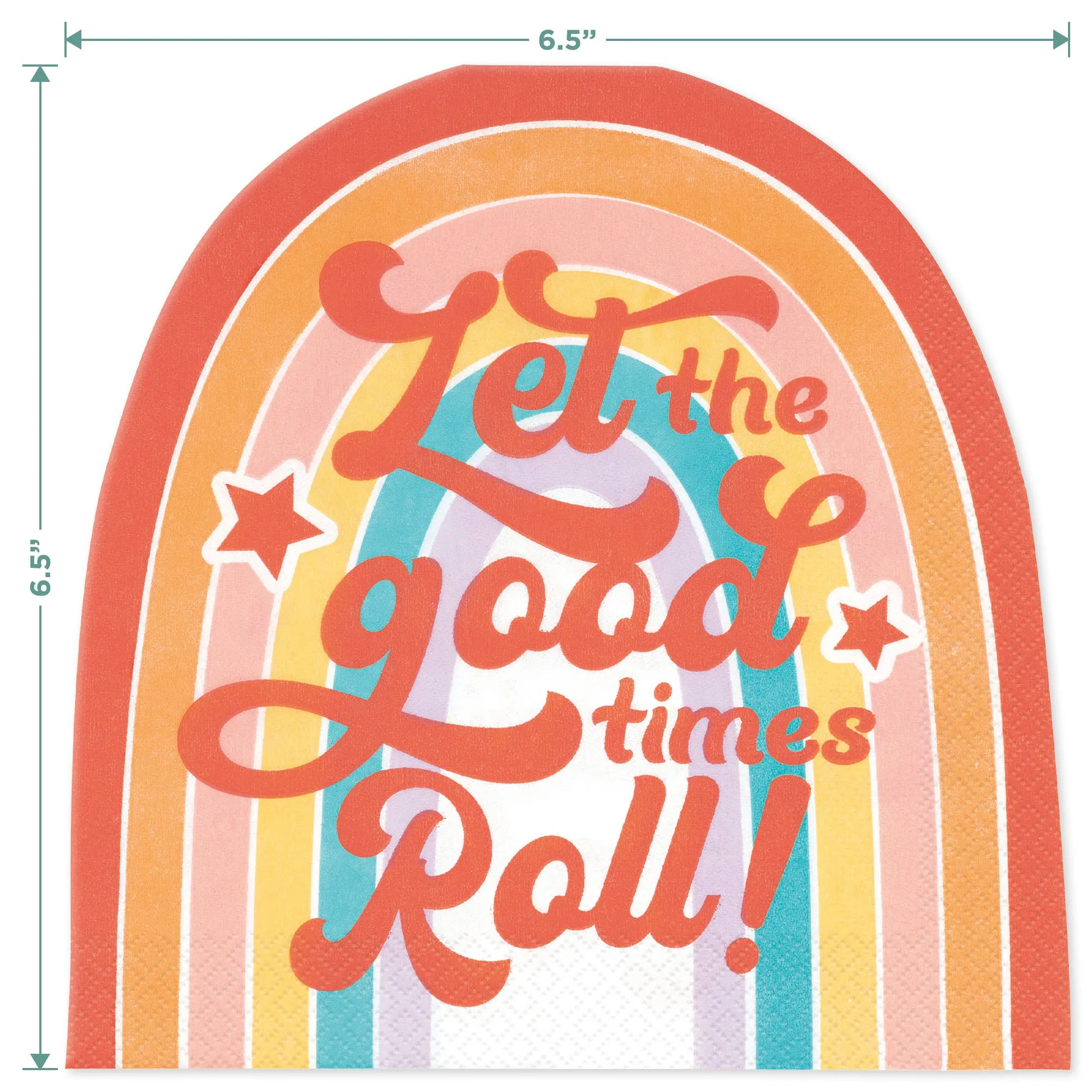 Retro Roller Skate-Shaped Plates & "Let The Good Times Roll" Rainbow-Shaped Napkins