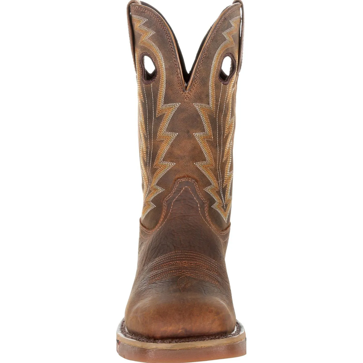 Rocky Mens Distressed Brown Leather Long Range 11in WP Cowboy Boots