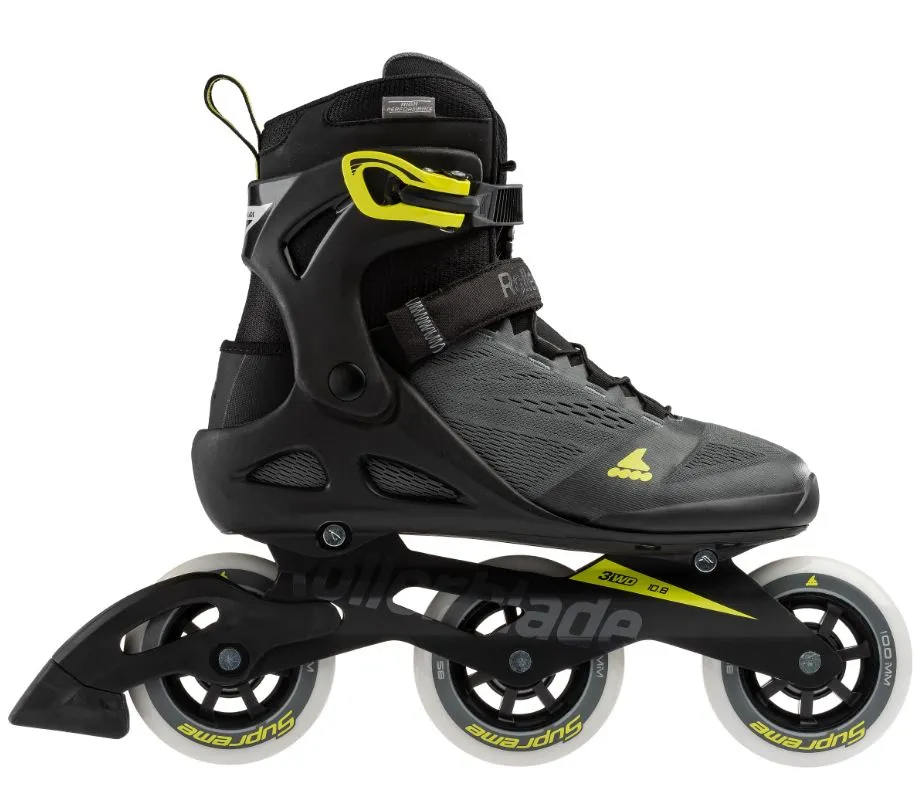 Rollerblade Macroblade 100 3WD Men's Inline Skates 2020 - Anthracite/Yellow - Super Sale