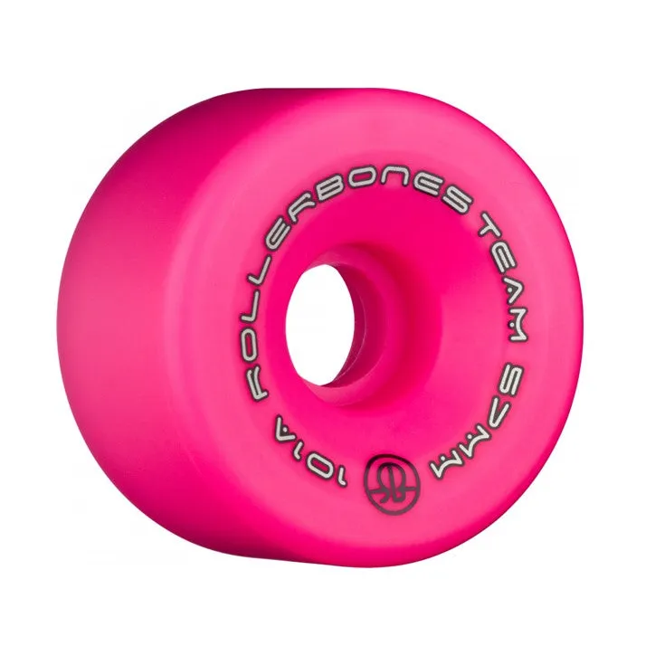 Rollerbones Team Logo Wheels Pink 98A, 101A - 8 pack