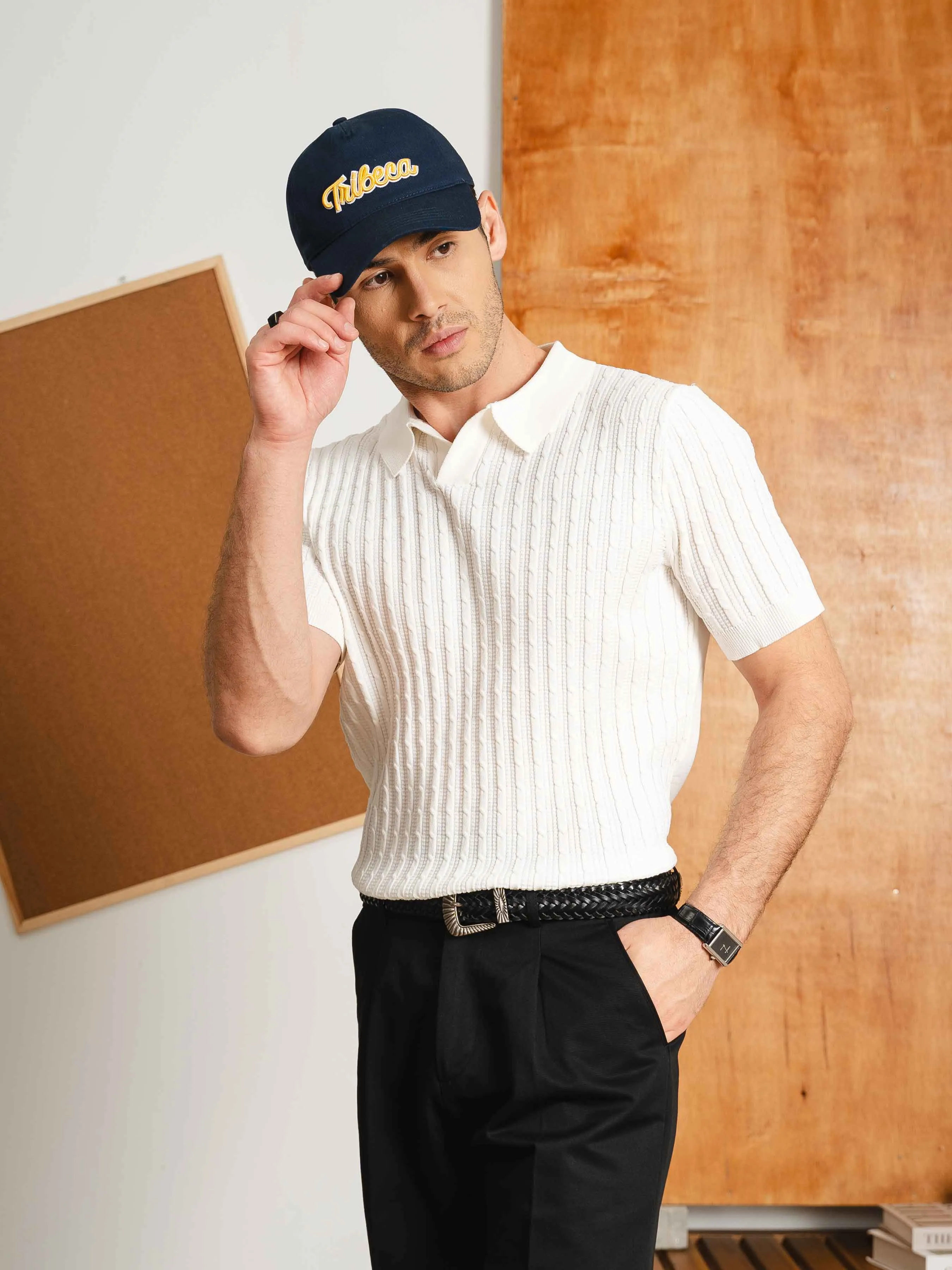 Rompii Knit Polo Tee - White