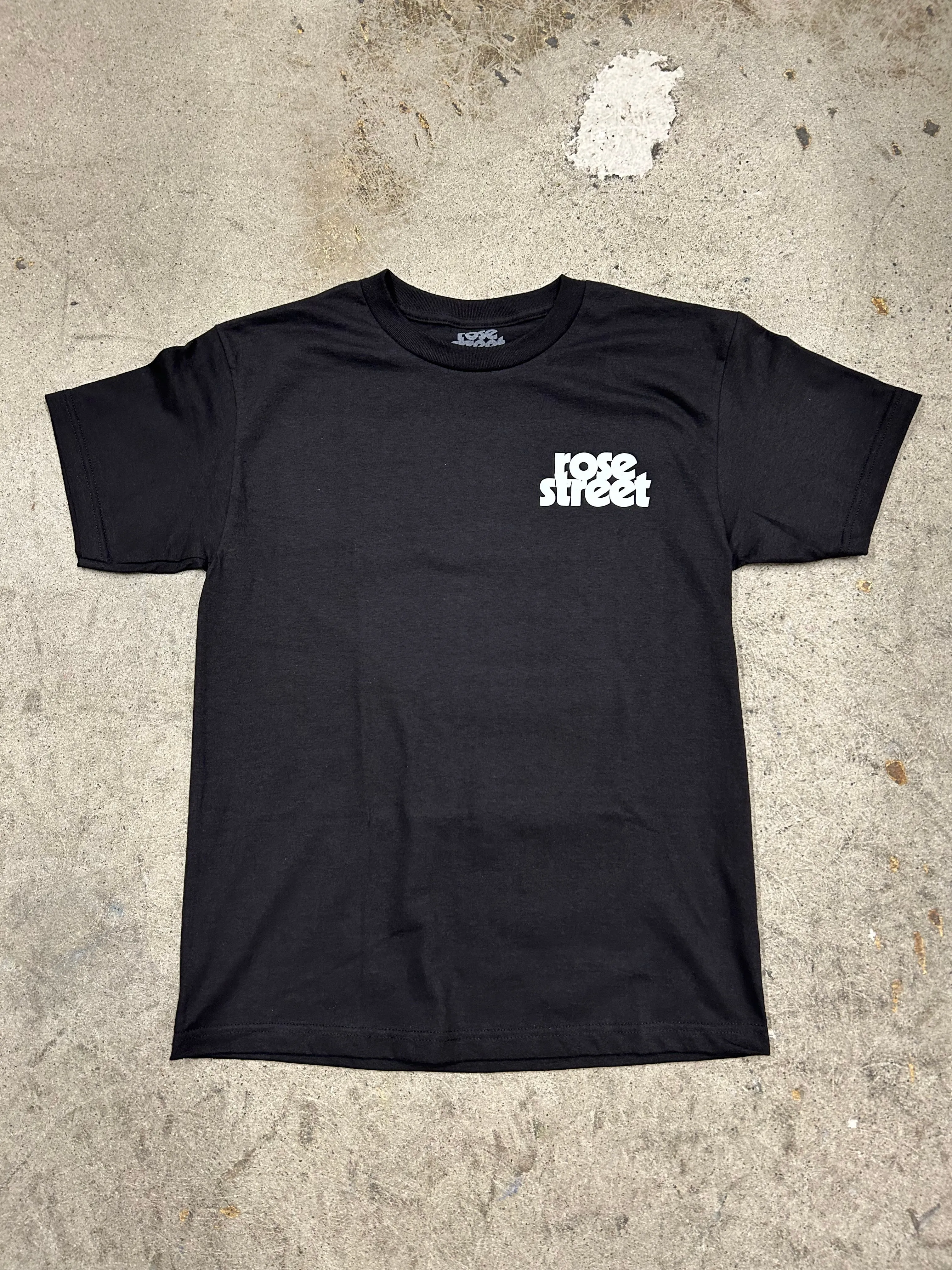 Rose Street Stacked Logo Tee Black