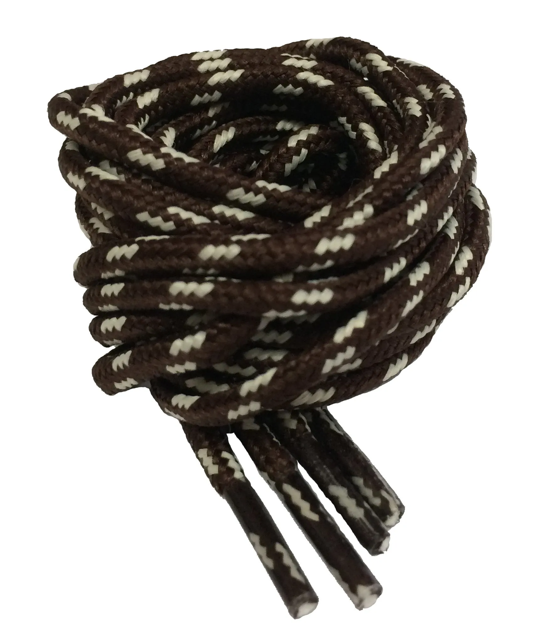 Round Brown and Cream Fleck Bootlaces - 3mm wide