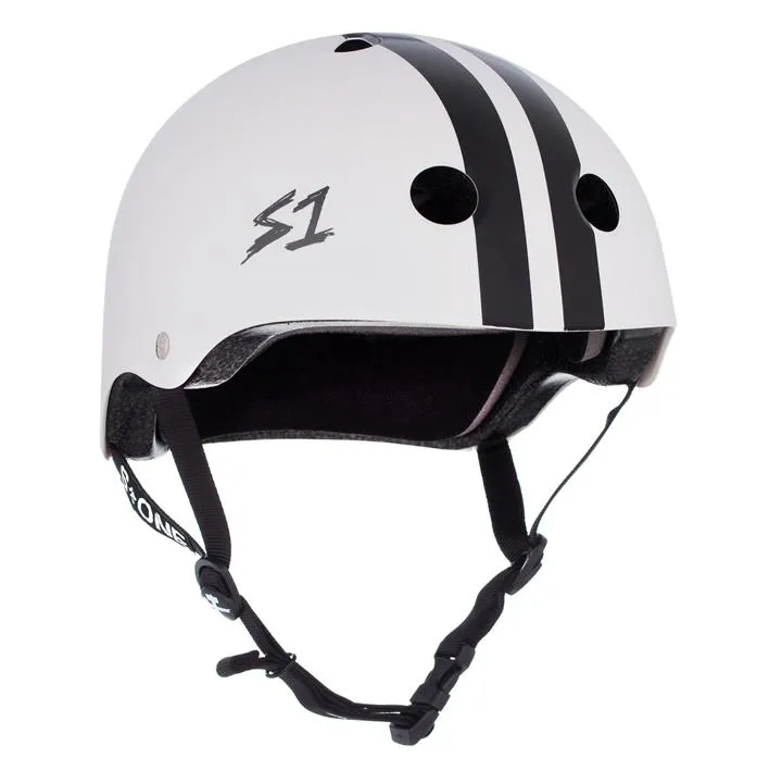 S1 Lifer Helmet White/Black Stripes - Certified