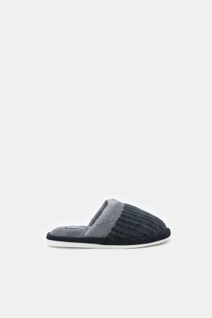 Senior Boys Charcoal Mule Slippers