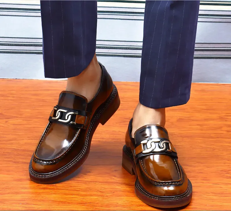 Shiny Applique Vintage Loafers Shoes