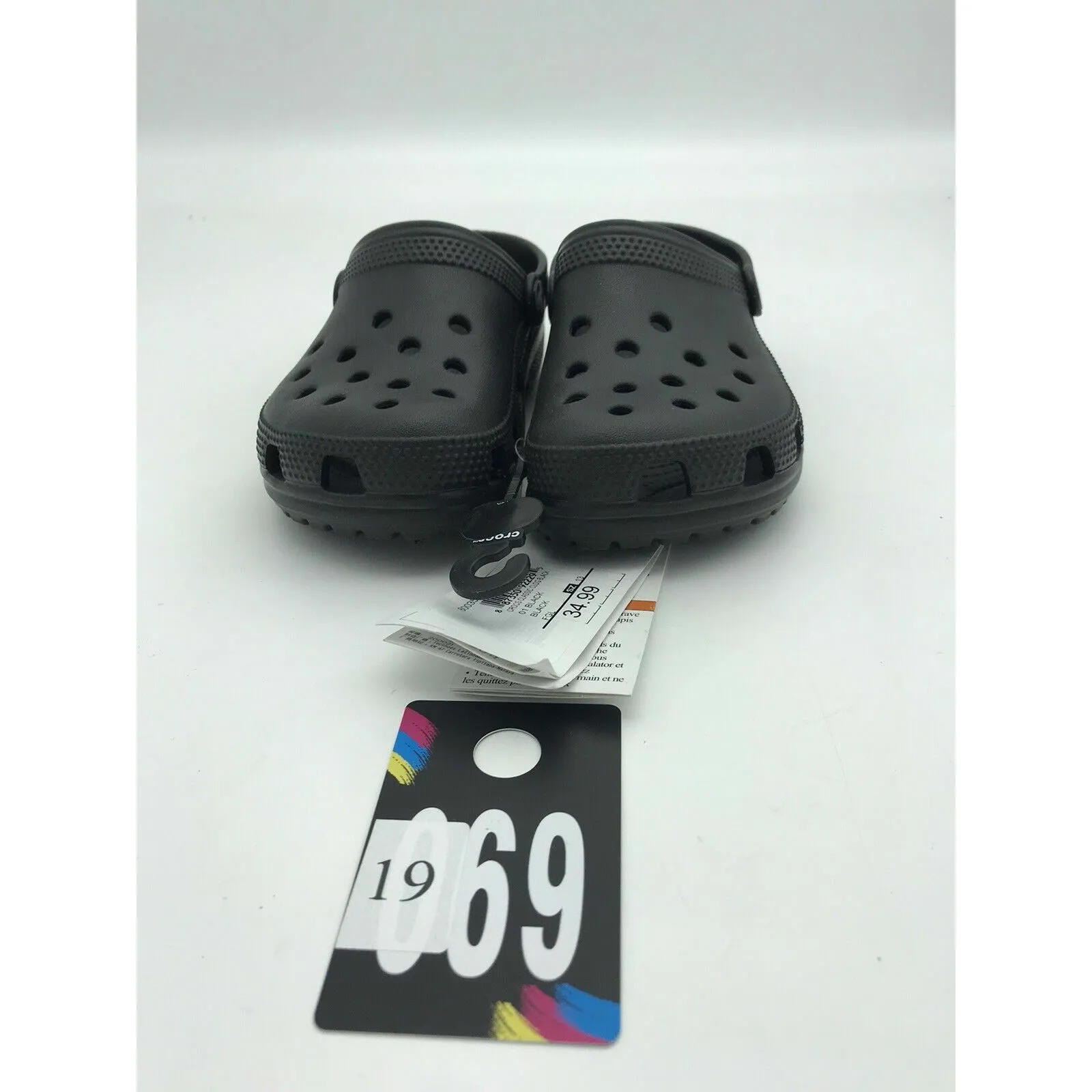 Size 13Y Kids Black crocs, New without box