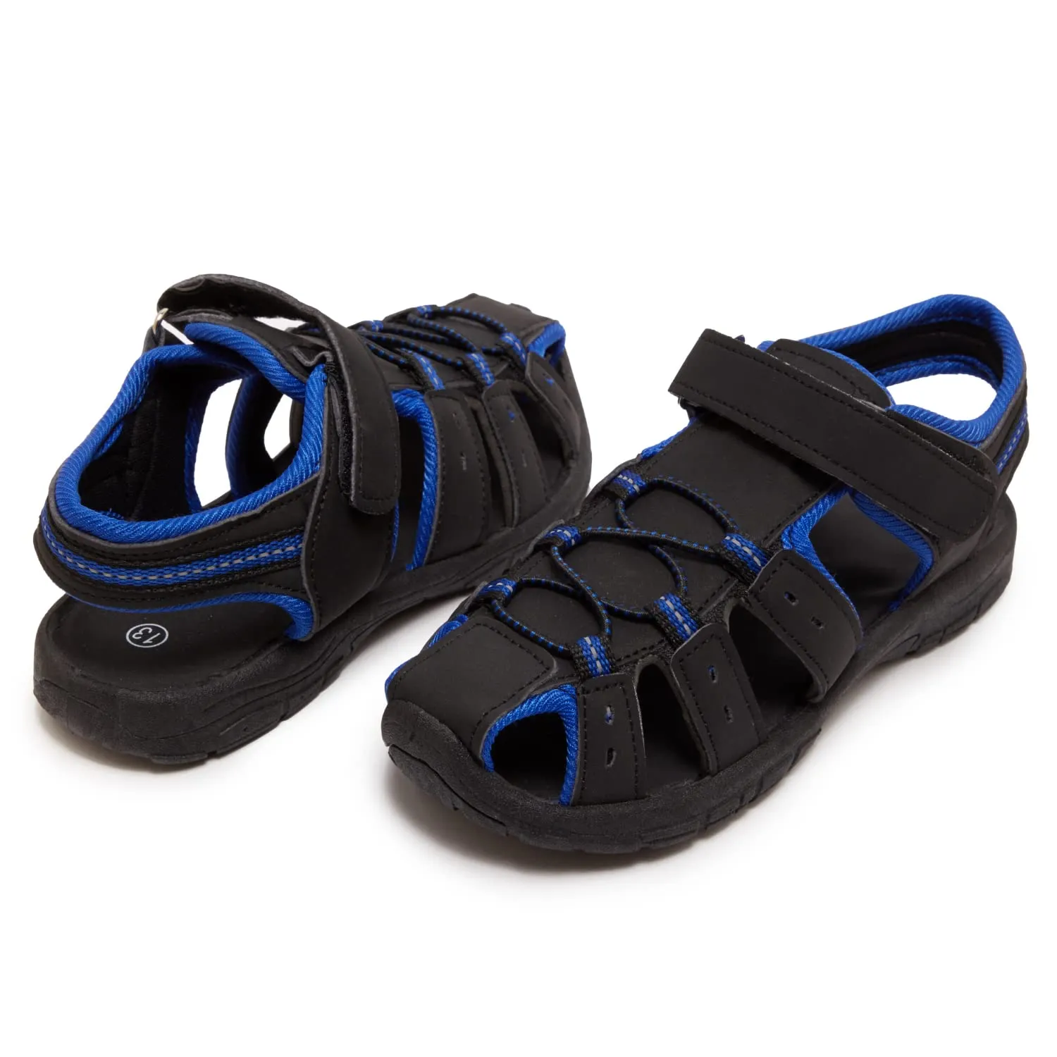 Skysole Boys Water Shoes, Rugged Closed Toe Back Strap Amphibian Sandals for Beach, Hiking & Outdoor Sports - Patterned/Solid