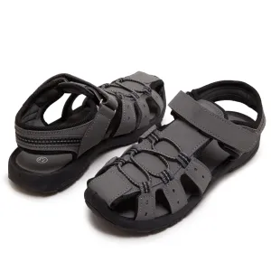 Skysole Boys Water Shoes, Rugged Closed Toe Back Strap Amphibian Sandals for Beach, Hiking & Outdoor Sports - Patterned/Solid