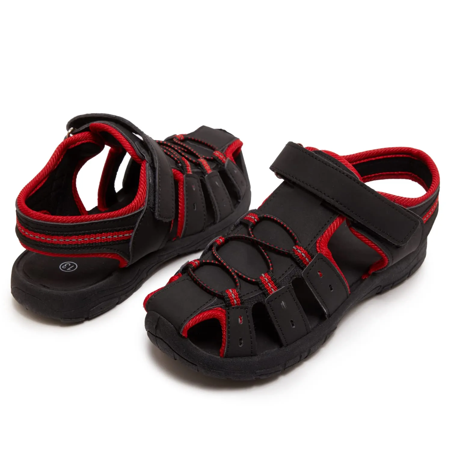 Skysole Boys Water Shoes, Rugged Closed Toe Back Strap Amphibian Sandals for Beach, Hiking & Outdoor Sports - Patterned/Solid