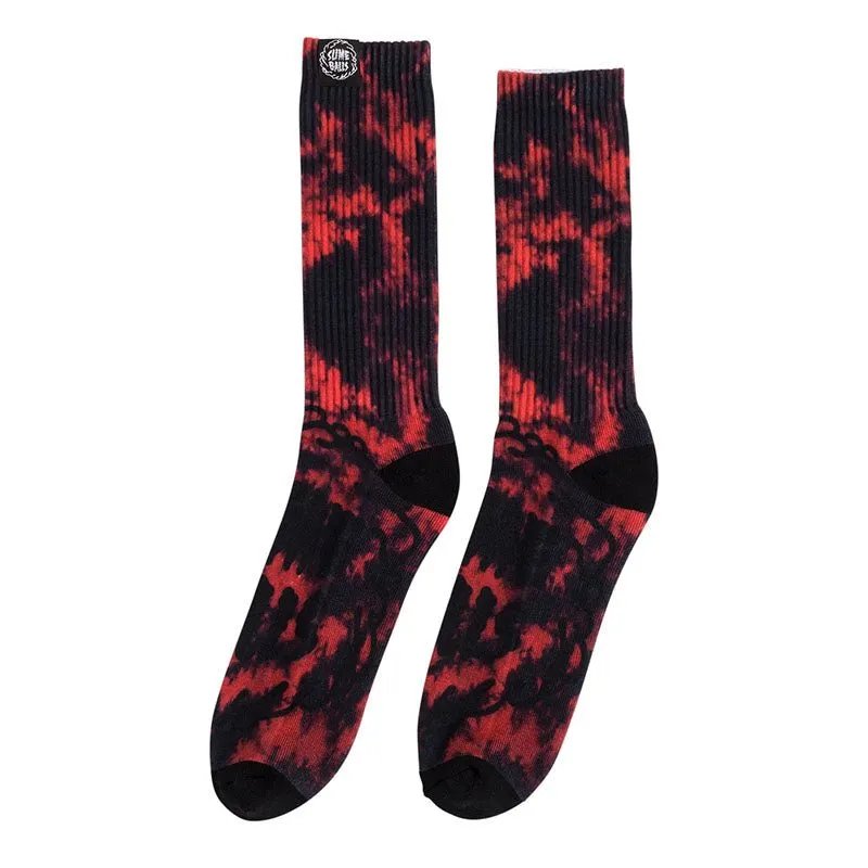 Slime Balls Wheels Red/Black Wash Mono Splat Mens Socks