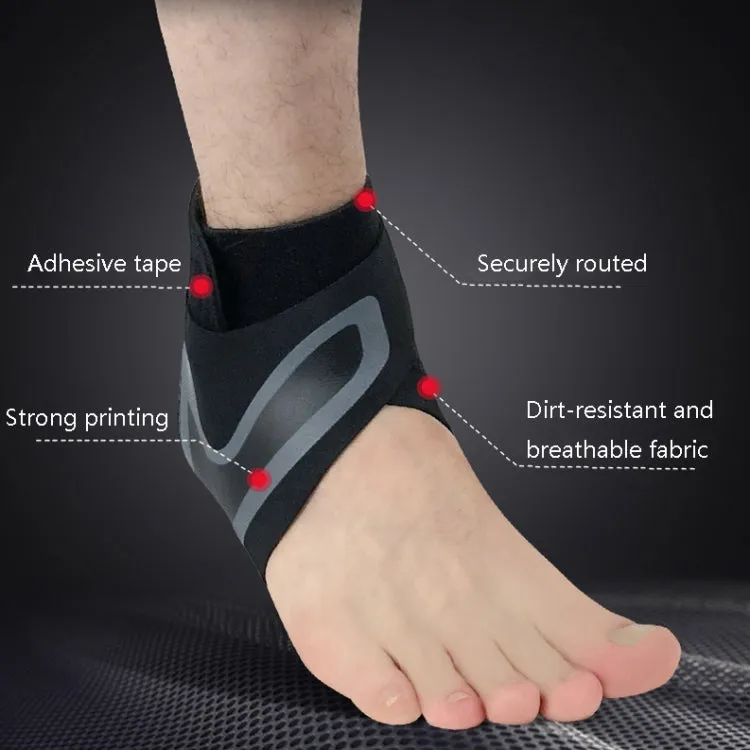 Sports Compression Anti-Sprain Ankle Guard Outdoor Basketball Football Climbing Protective Gear, Specification: S, Left Foot (Black Red)