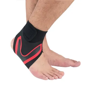 Sports Compression Anti-Sprain Ankle Guard Outdoor Basketball Football Climbing Protective Gear, Specification: S, Left Foot (Black Red)