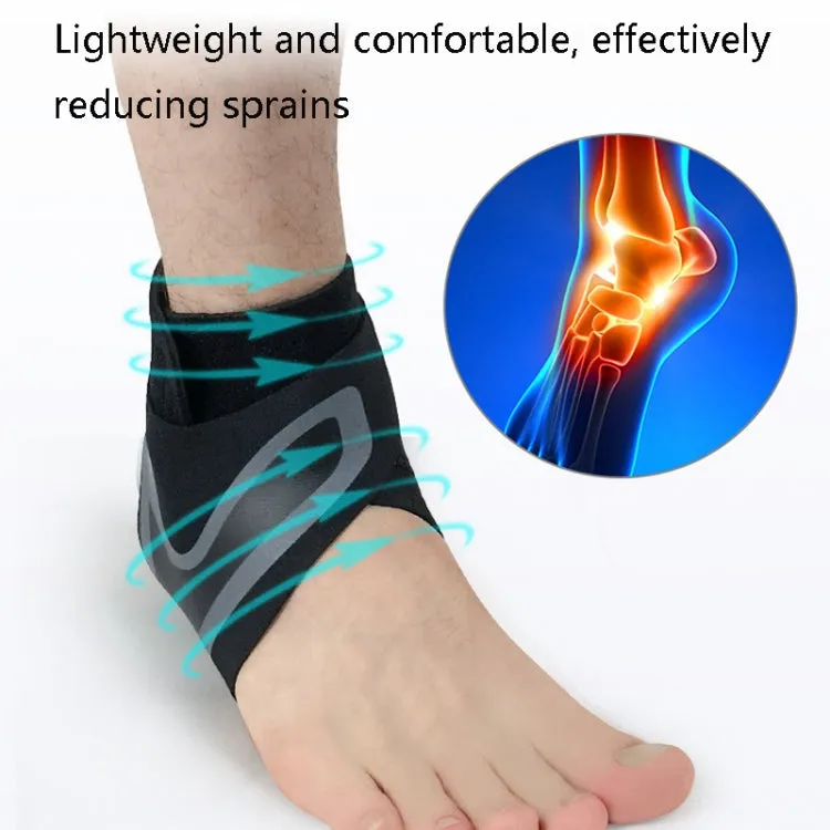 Sports Compression Anti-Sprain Ankle Guard Outdoor Basketball Football Climbing Protective Gear, Specification: S, Left Foot (Black Red)