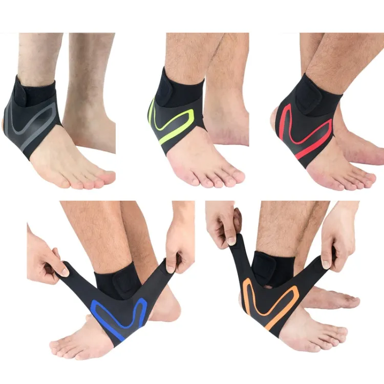 Sports Compression Anti-Sprain Ankle Guard Outdoor Basketball Football Climbing Protective Gear, Specification: S, Left Foot (Black Red)