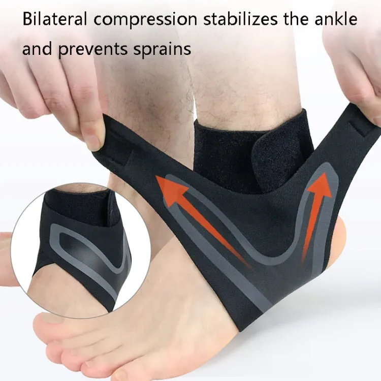 Sports Compression Anti-Sprain Ankle Guard Outdoor Basketball Football Climbing Protective Gear, Specification: S, Left Foot (Black Red)