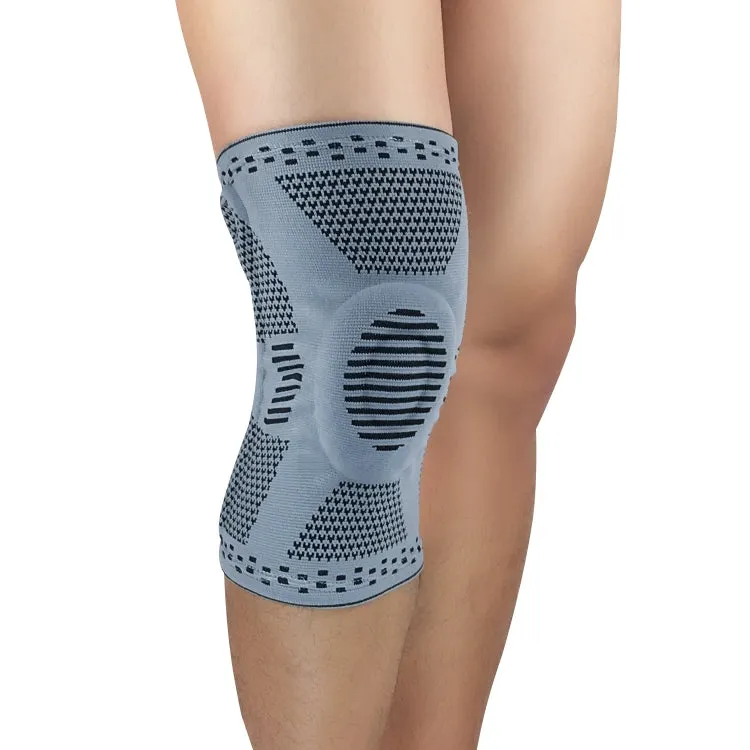 Sports Knee Pads Anti-Collision Support Compression Keep Warm Leg Sleeve Knitting Basketball Running Cycling Protective Gear, Size: XL(Gray)