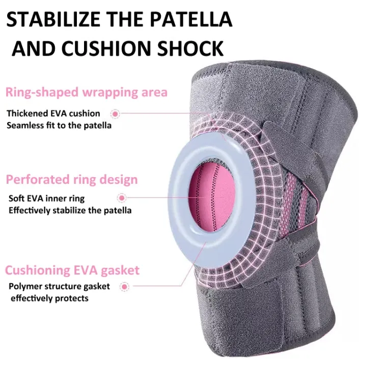 Sports Protection Knee Pads Meniscus Protection Cover Patella Brace With Double Anti-slip Strip(Deep Gray)