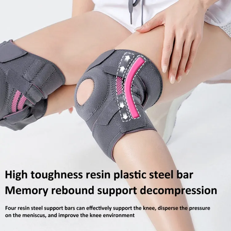 Sports Protection Knee Pads Meniscus Protection Cover Patella Brace With Double Anti-slip Strip(Deep Gray)