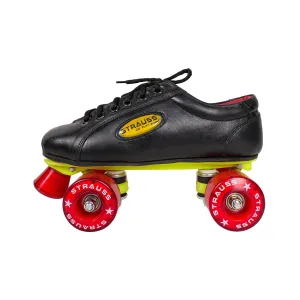 STRAUSS Gripper Skating Shoes | Fixed Body Roller Skates | Shoe Skate With PVC Wheel |Ideal For Boys, Girls and Kids |Suitable For All Skill Level | Ideal For Seniors (15 Years Above) ,Size-10, (Red/Black)