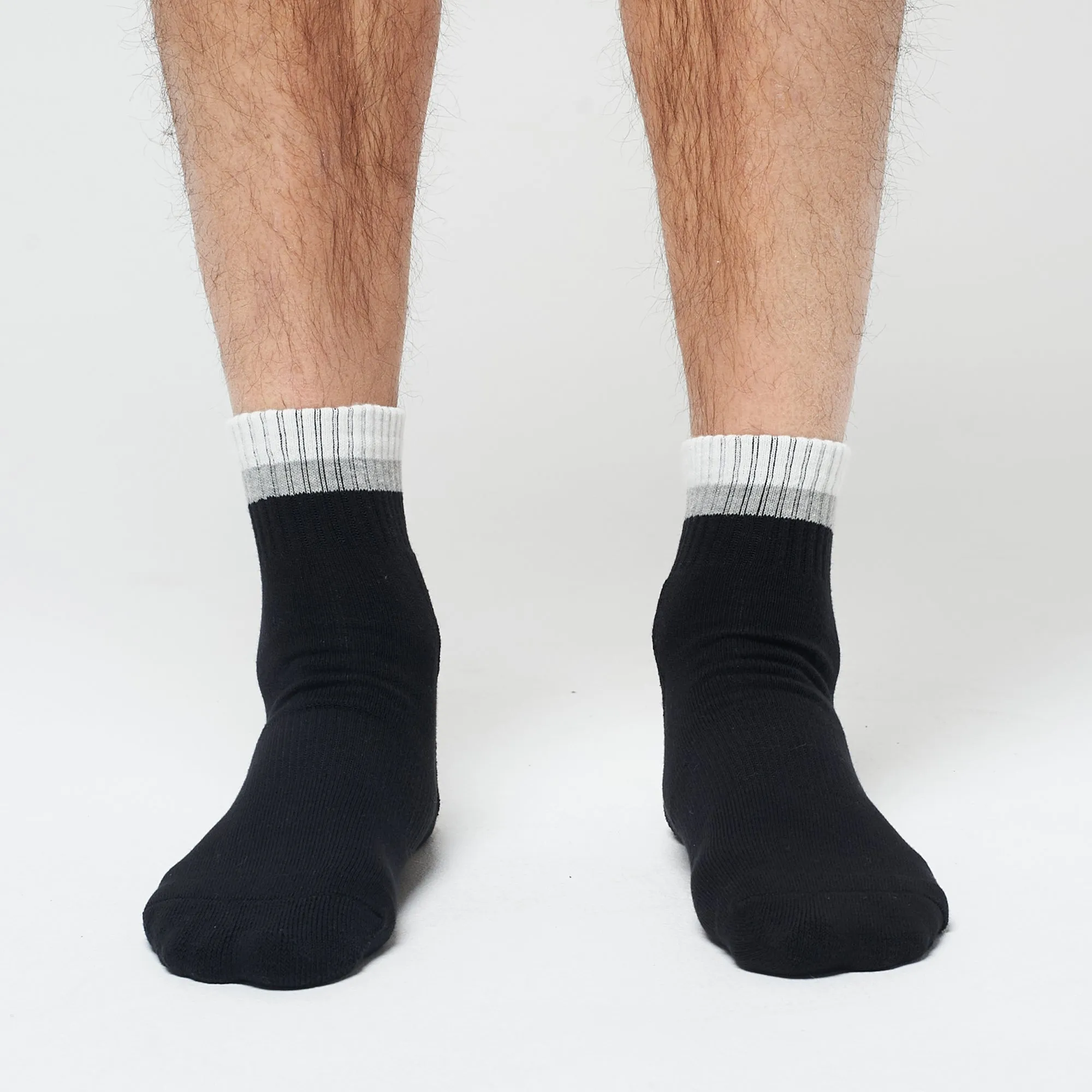 Stripe Ankle 3 Pack - Black / Grey / White