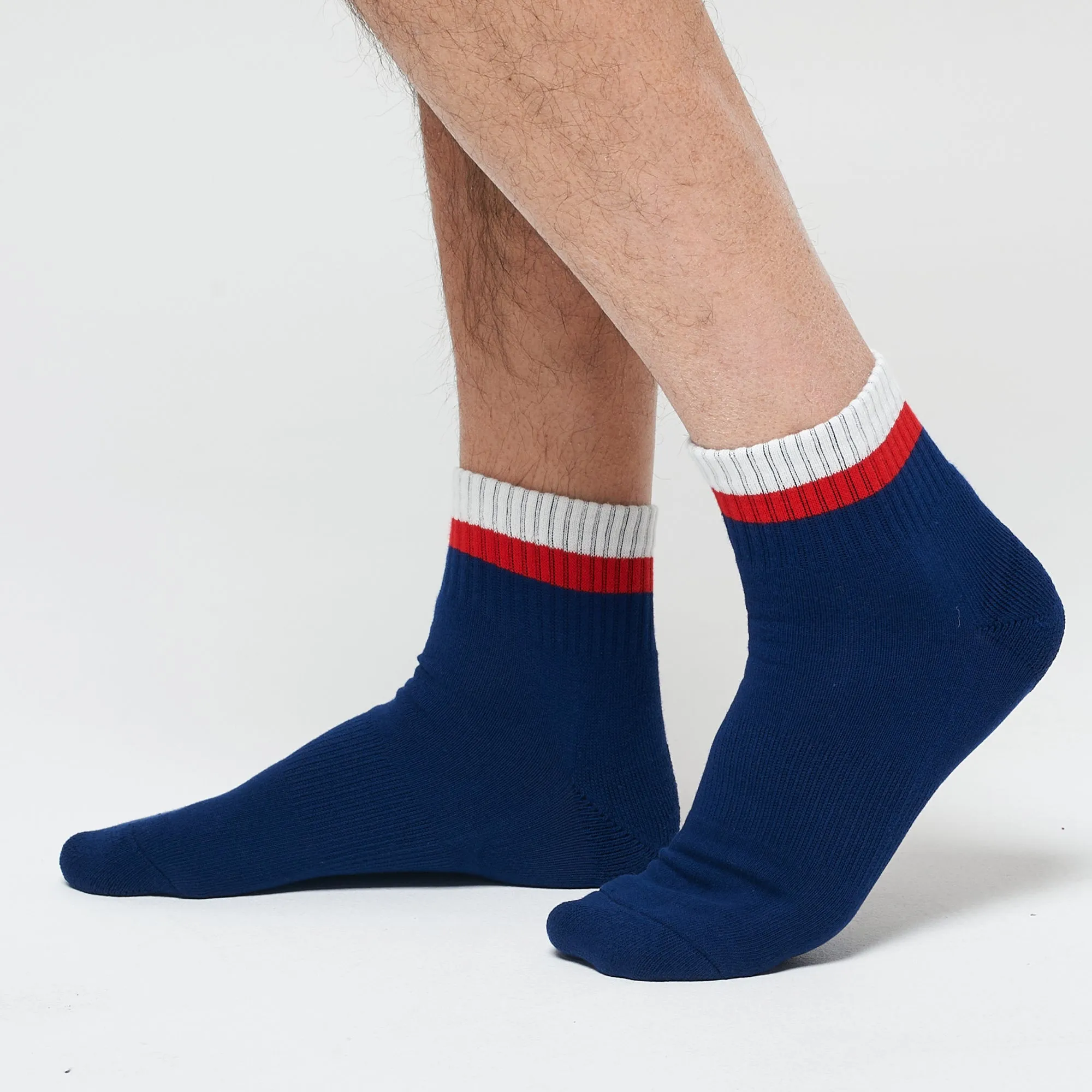 Stripe Ankle 3 Pack - Navy / Red / White