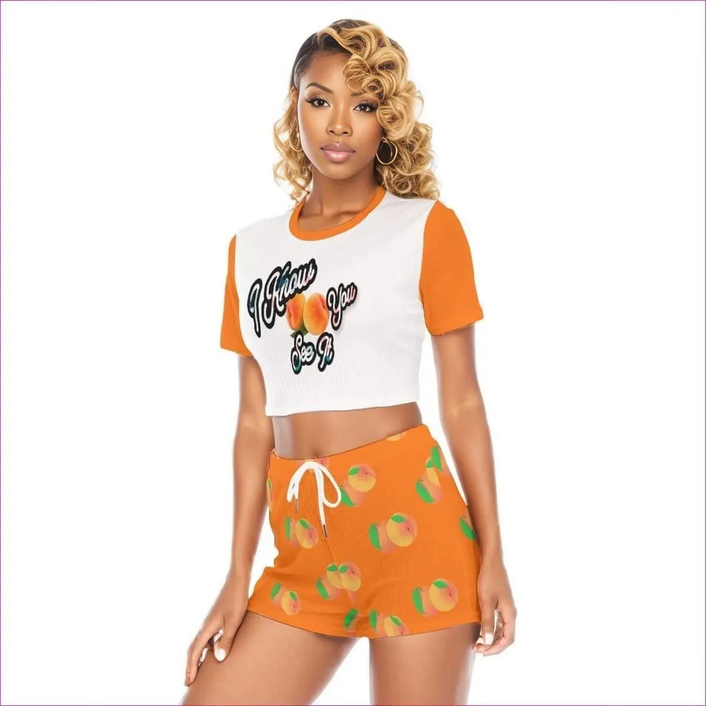 Summer Style "I know You See It" Womens O-neck T-shirt Shorts Set