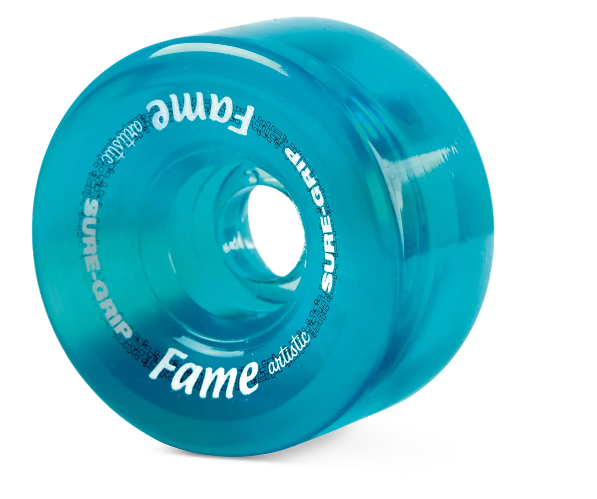 Sure-Grip Fame Artistic 95a 57mm (Set of 8) Clear Blue Roller Skate Wheels