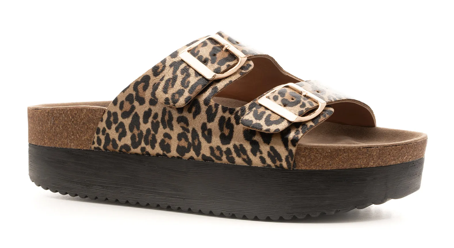 Tabloid Gold Leopard Wedge Sandal