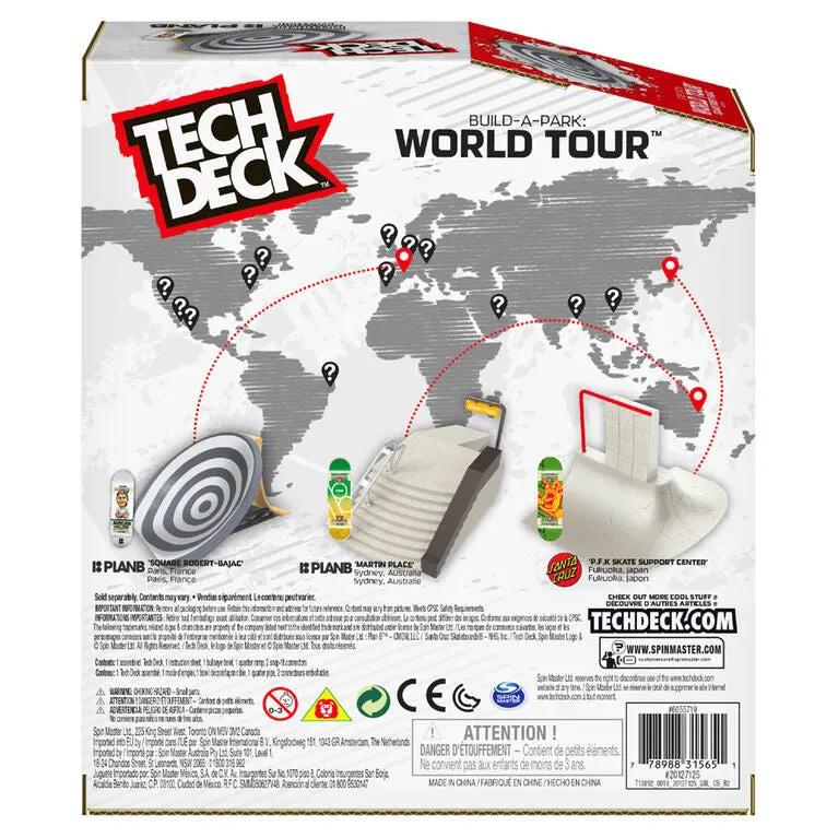 Tech Deck, Build-A-Park World Tour, Square Robert-Bajac (France), Ramp Set with Signature Fingerboard