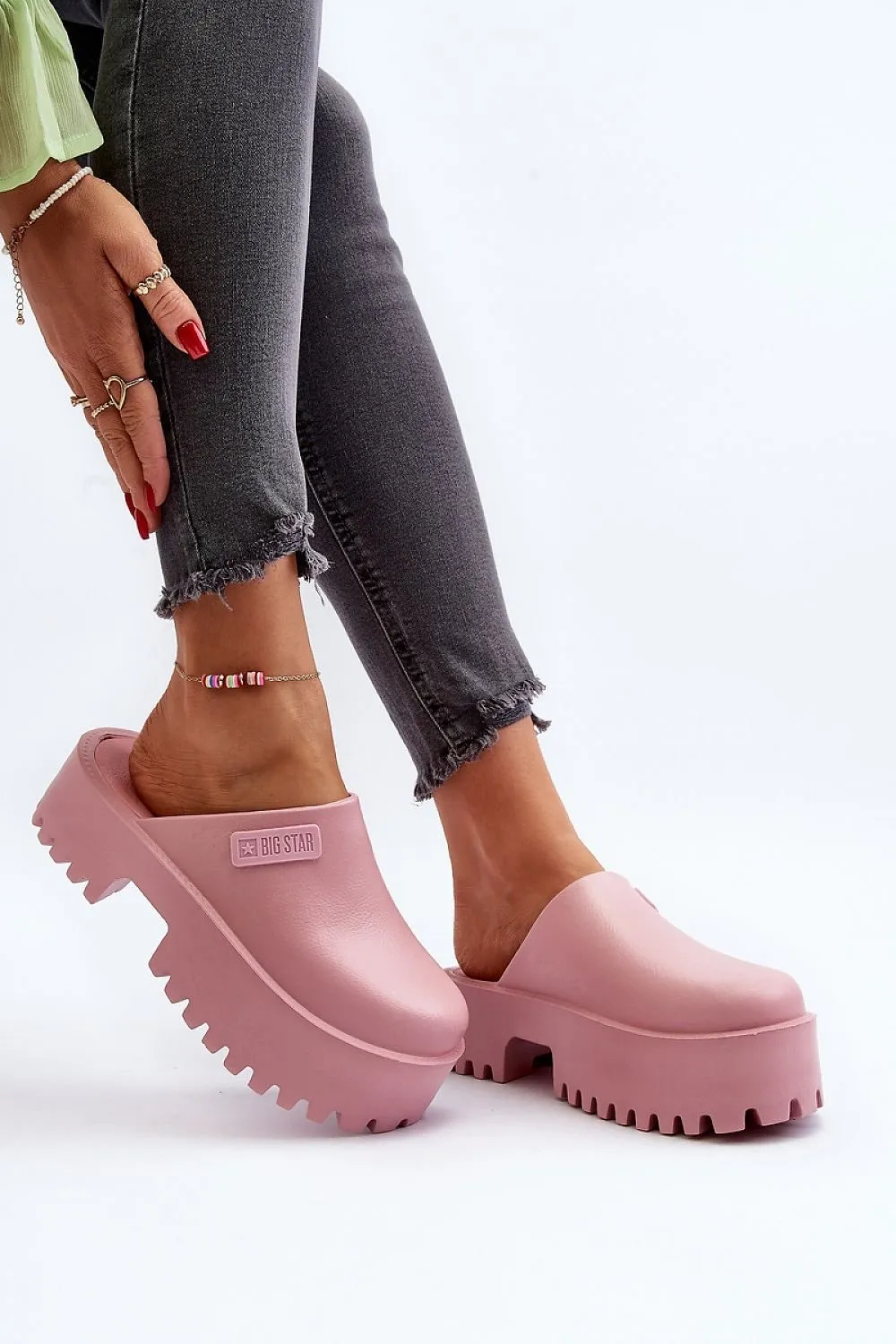 TEEK - Thick Smoothed No-Strap Platform Mules