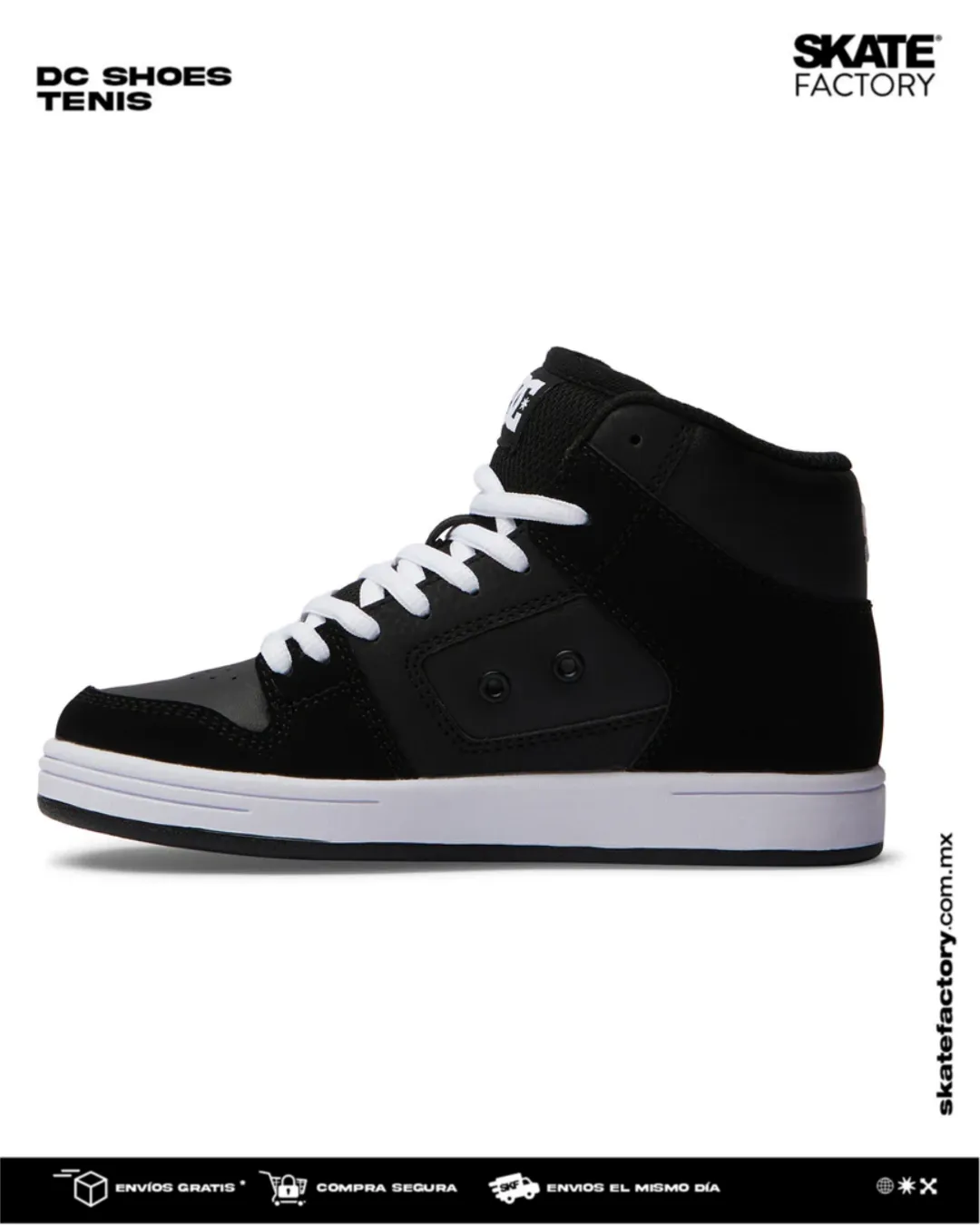 TENIS DC SHOES MANTECA NEGRO BLANCO