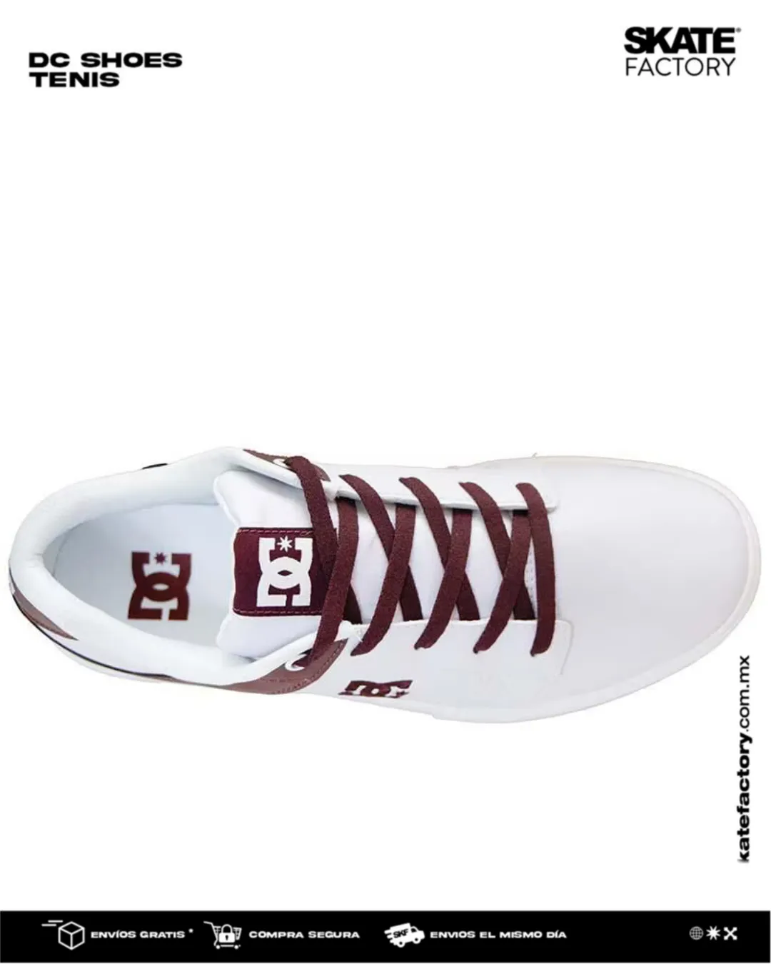 TENIS DC SHOES METHOD SKATE CABALLERO BLANCO CAFE ( WOX)