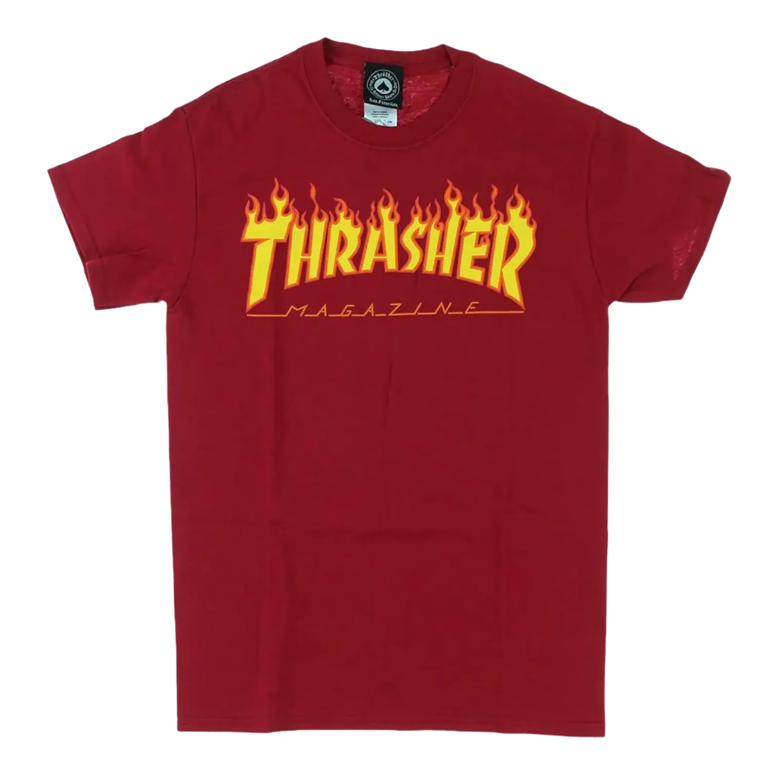 THRASHER FLAME T SHIRT CARDINAL