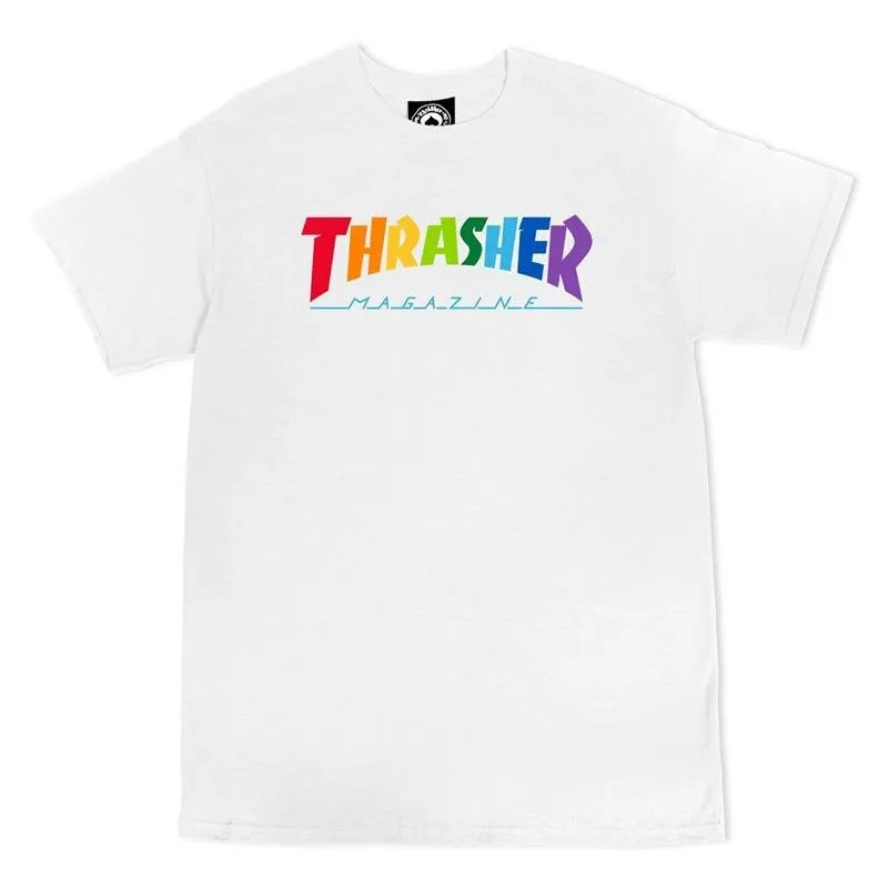 Thrasher Magazine Rainbow Mag White T-Shirts